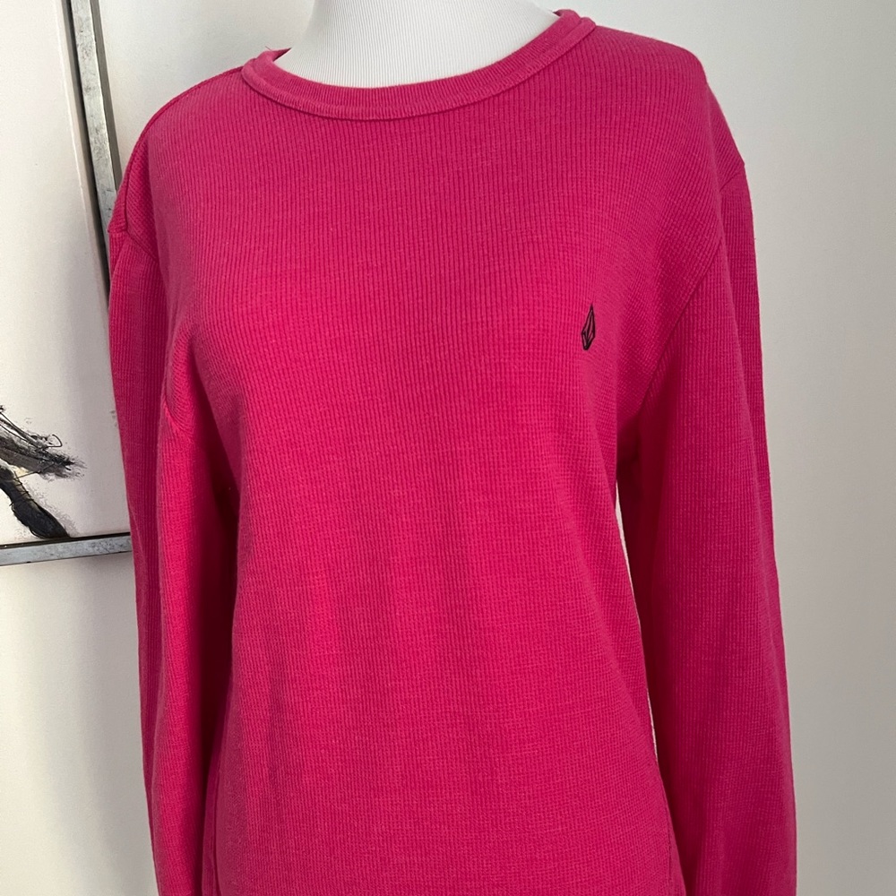 Volcom Women's Pink Thermal Top Size Small